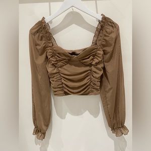 Forever 21 Chiffon Peasant Sleeve Top Size L